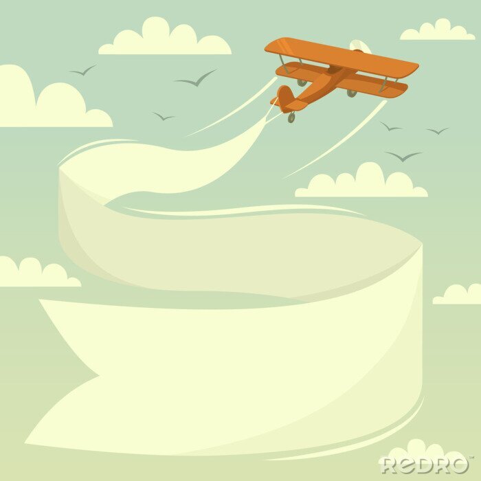 Poster  Avion de vecteur dans le ciel