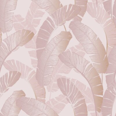 Papier peint à motif  Baby pink tropical