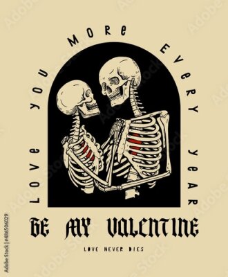 Poster  Baiser de squelettes