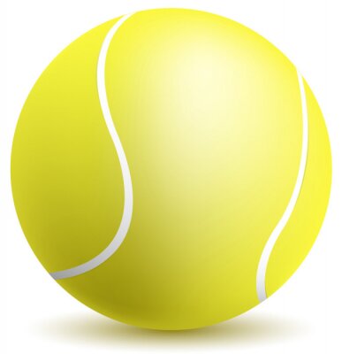 Poster  Balle de tennis sur fond blanc