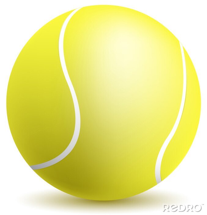 Poster  Balle de tennis sur fond blanc