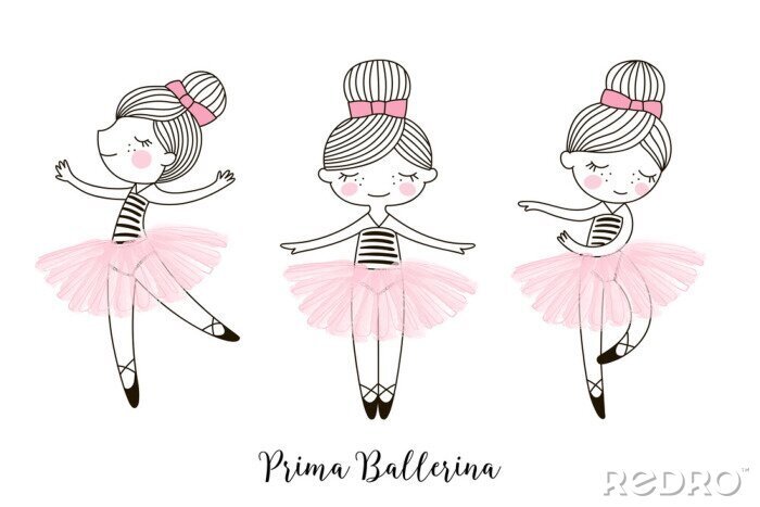 Poster  Ballerine dans trois poses de ballet