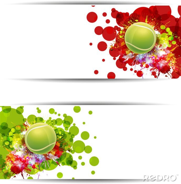 Poster  Balles de tennis sur fond coloré