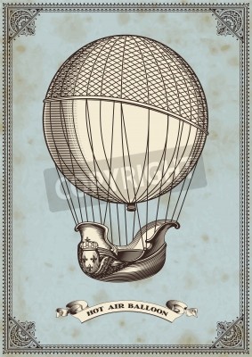 Poster  Ballon touristique rétro