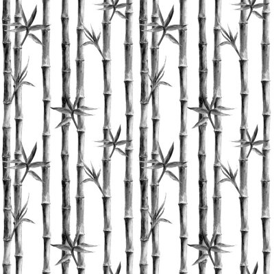 Poster  Bambou noir et blanc