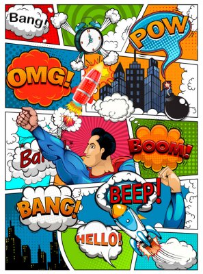 Bande dessinée fusée et super-héros