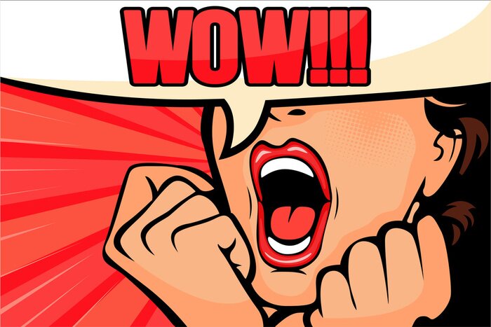 Poster  Bande dessinée pop art texte WOW