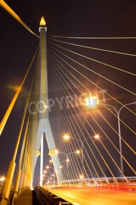 Poster  Bangkok et pont moderne la nuit