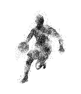 Poster  Basket-ball, joueur, silhouette