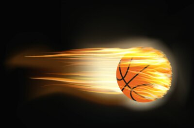 Poster  basket-ball sur le feu