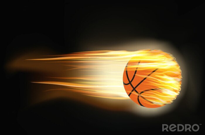 Poster  basket-ball sur le feu