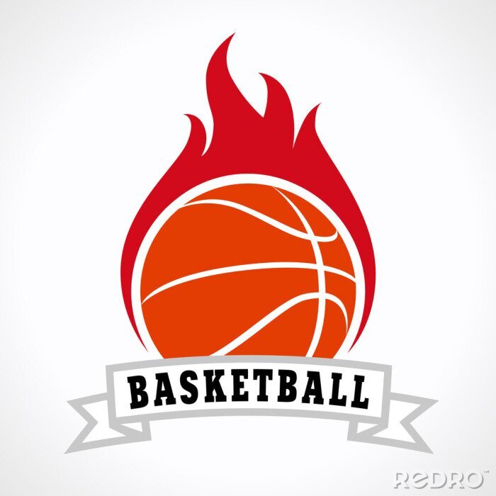 Poster  basket feu logo