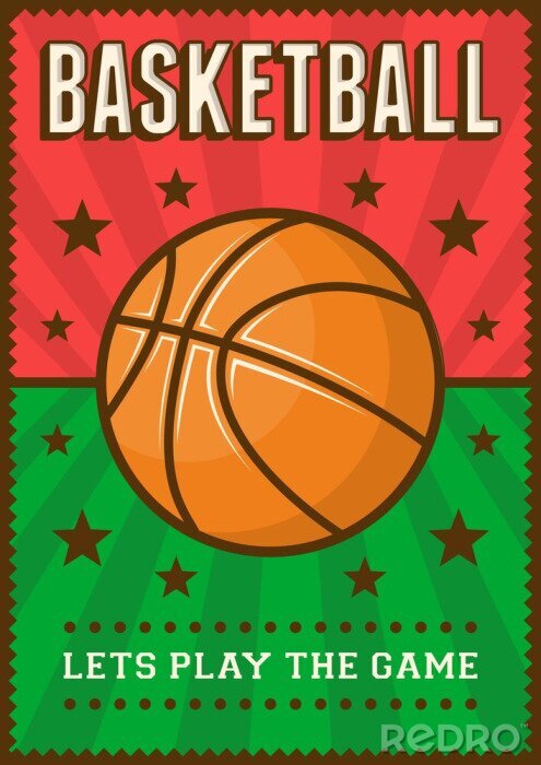 Poster  Basketball Football Sport Retro Pop Art Affiche Signage