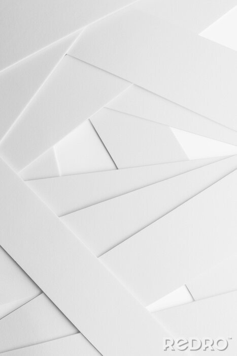Poster  Basse composition géométrique avec des éléments blancs, abstrait