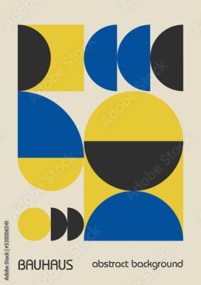 Poster  Bauhaus bleu et jaune