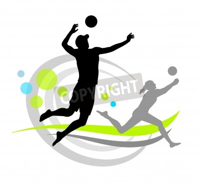 Poster  Beach volleyball illustration