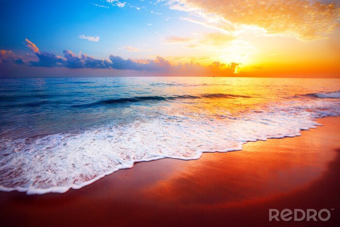 Poster  beautiful tropical sunset and sea