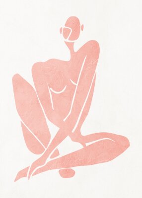 Poster  Belle abstraction minimaliste en tant que silhouette féminine