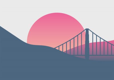 Belle affiche de lever de soleil de San Francisco