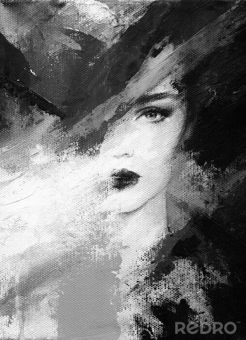 Poster  belle femme. illustration de mode. peinture à l'aquarelle