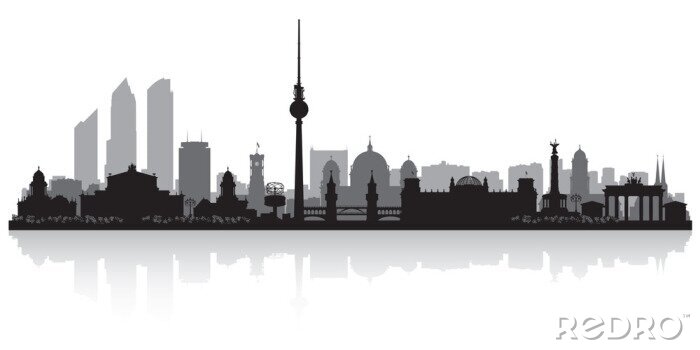 Poster  Berlin Allemagne toits de la ville silhouette