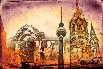 Berlin rétro avec symboles de la ville