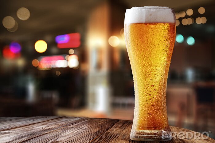 Poster  Bière fraîche servie d'un fût