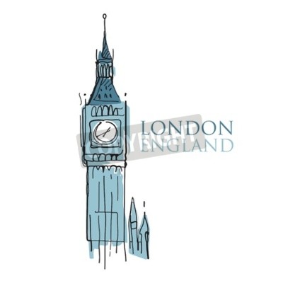 Poster  Big Ben dans le dessin
