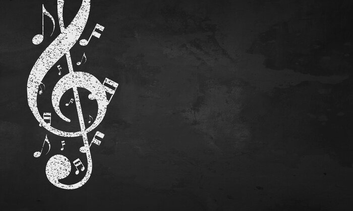 Poster  Blackboard Musical Notes