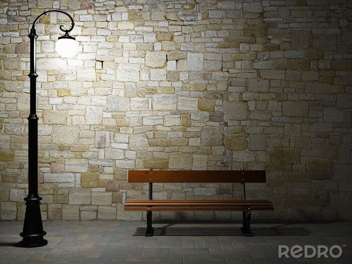 Poster  Blanc mur de pierre