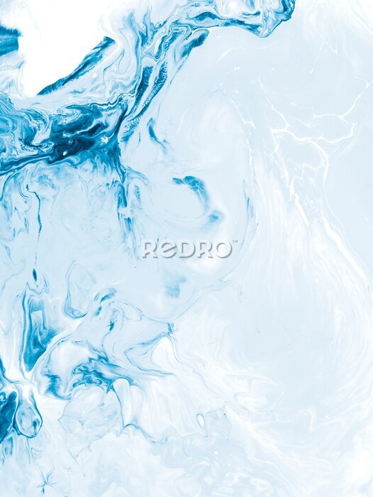 Poster  Blue creative abstract hand painted background, marble texture, abstract ocean