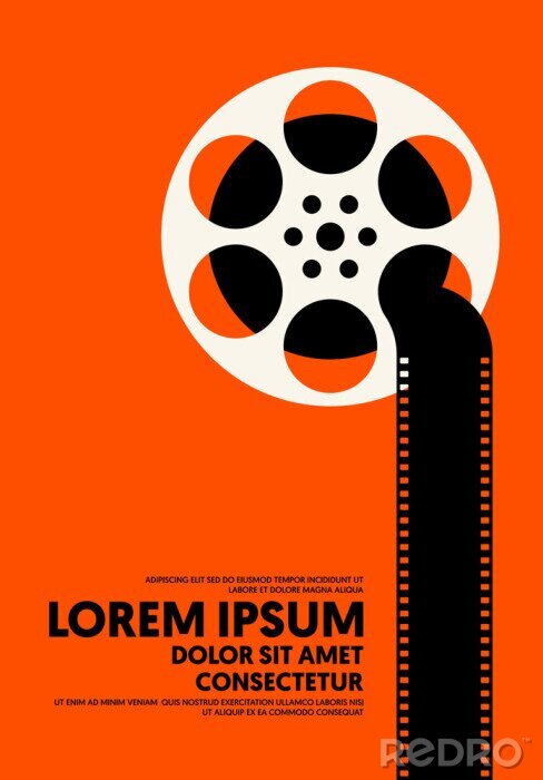 Poster  Bobine de film sur fond orange