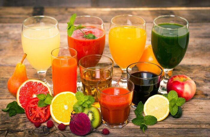 Poster  Boissons santé - fruits et légumes jus et smoothies