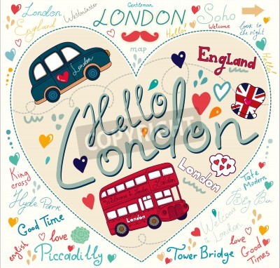 Poster  Bonjour Londres carte postale