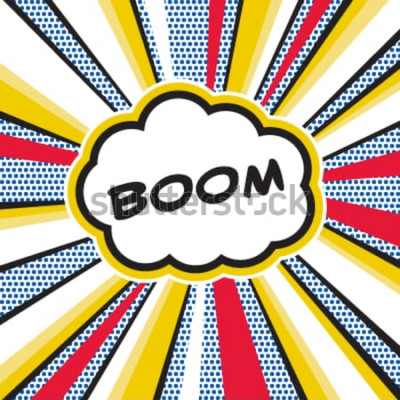 Poster  Boom, illustration inspirée par le pop art d'une explosion