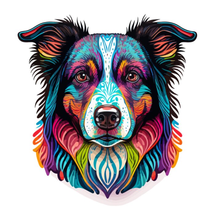 Poster  Border collie coloré