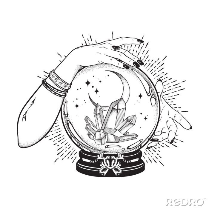 Poster  Boule magique avec des cristaux