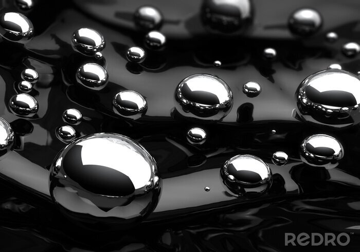 Poster  Boules noires sur fond noir