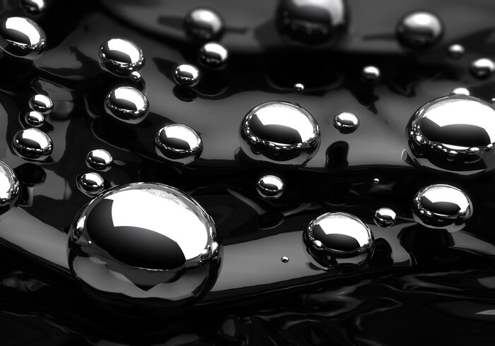 Poster  Boules noires sur fond noir