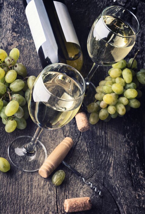 Poster  Bouteille de vin blanc