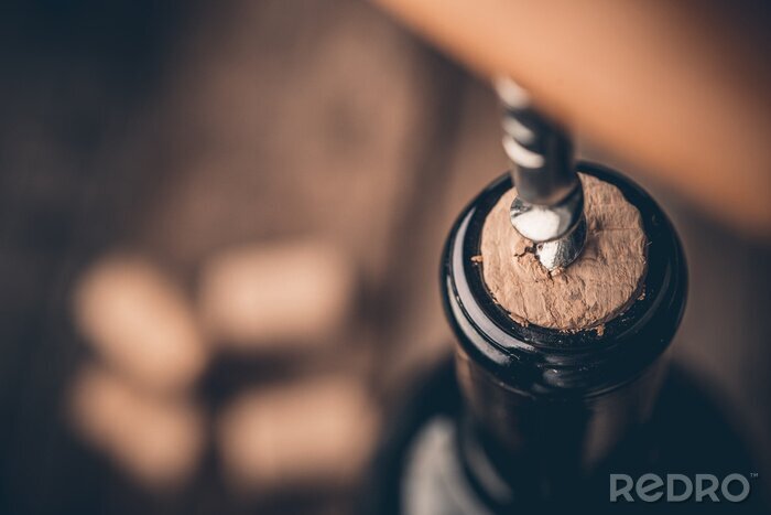 Poster  Bouteille de vin et tire-bouchon