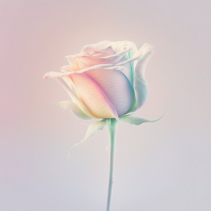 Poster  Bouton de rose pastel