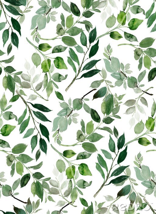 Poster  Branches végétales disposées en motif