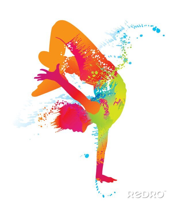 Poster  Breakdance en couleurs