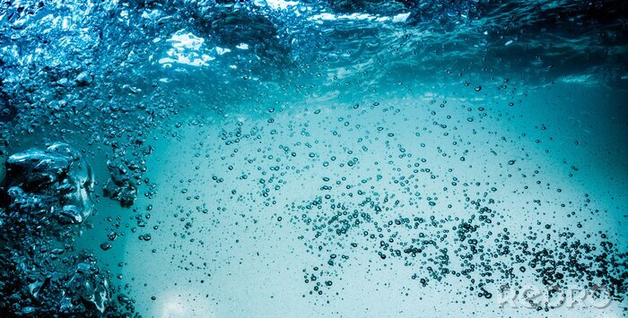 Poster  Bulles d'air sous la surface de l'eau turbulente