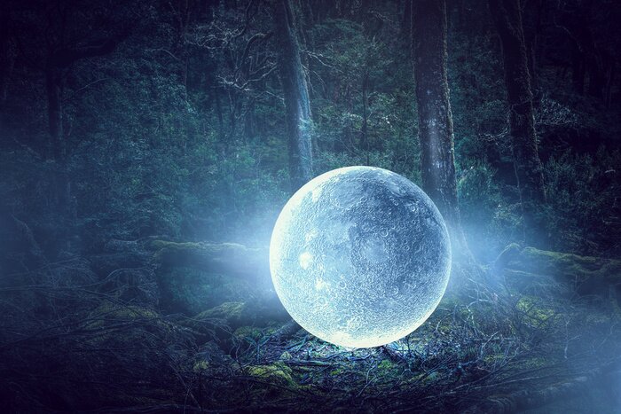 Poster  C'est la pleine lune. Médias mélangés