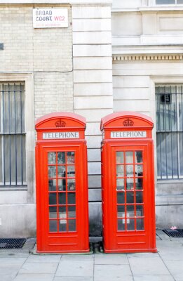 Poster  Cabines téléphoniques de Londres sur Broad Court