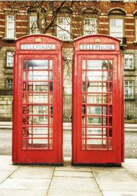 Poster  Cabines téléphoniques londoniennes pour touristes