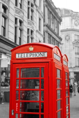 Poster  Cabines téléphoniques vintage de Londres
