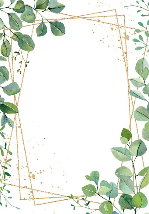 Poster  Cadre botanique doré